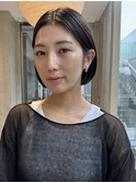 髪質改善ストレートボブ黒髪ボブミニボブ切りっぱなしボブ表参道