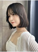 韓国アイドル風ボブ ワンカールボブ シースルーバング s119