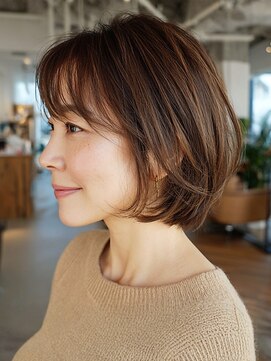 サンタフェ 柳津店(Santa'Fe) 白髪ぼかしカラー/脱白髪染め/グレイカラー/レイヤーカット