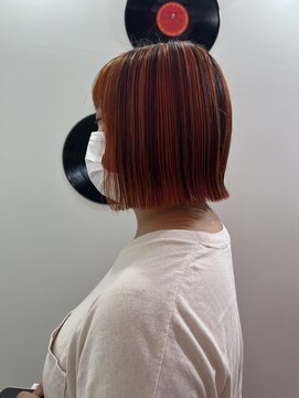 デート 下北沢(DATE) ダブルカラーオレンジベージュカラーケアブリーチ韓国ハイトーン