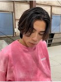 ニュアンスパーマセンターパートコンマヘアツーブロック