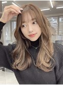 韓国くびれヘア/ミディアムヘア/韓国ヘア/ココアベージュ