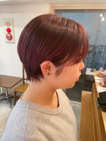 クラップス 綱島店(CLAPS) 耳かけショート/ショートボブ/マッシュショート/くすみピンク