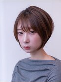 20代30代大人かわいい丸みショート顔まわりレイヤー前髪髪質改善