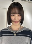 ぱっつんボブ顔周りレイヤーショートボブ髪質改善10代20代30代