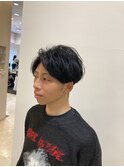 アップバング刈り上げマッシュ