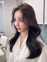 コート 表参道(Cote)&nbsp;韓国ヘア 2wayバング 顔まわりカットNo.1 レイヤー グレージュ