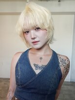 アルバム 銀座(ALBUM GINZA)&nbsp;ボブショートミディアムブリーチホワイトベージュ_F20989