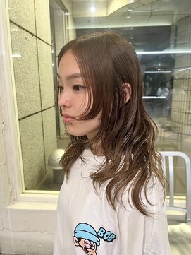 ダブ アオヤマ(DaB AOYAMA) 似合わせデザインカット顔まわりカット姫カット秋カラーベージュ