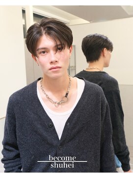 ビカムメンズヘアー 栄店(become men's hair) ナチュラルセンターパートコンマ