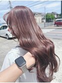 極上美髪ウェーブ/シアーピンクブラウン/ニュアンスロング/艶髪