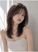 ハッシュカット_顔周り韓国レイヤーカット前髪カット調布ウルフ