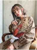 ボブブリーチなしパーマダブルカラーハイライトトリートメント