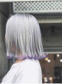 ホワイトアッシュ毛先バイオレット