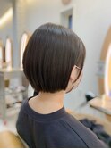 大人かわいい☆小顔/フェザーショート/マロンベージュ