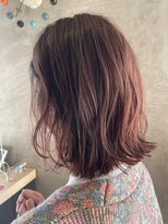 エッジ ヘア メイク(edge hair +make)&nbsp;ラベンダーピンクカラー/外はねボブ/透明感カラー/透け感カラー