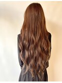 スーパーロング・韓国風・ブラウンカラー・イルミナカラー