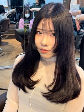 ヒョンミョン ライズバイレボ 取手店(hyon myon/RISE by REVO) レイヤーカット/デザインカラー/オリーブベージュ[取手/取手駅]