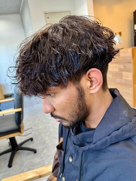 フゥ 宇都宮(FeU) 波巻きパーマメンズパーマメンズヘアツーブロックツイストパーマ