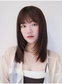 ミディアム大人レイヤー/ナチュラルストレートヘア【自由が丘】
