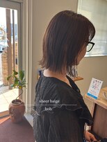 パル バイ ラベスト(Pal by lovest) 透明感音符シアーベージュ×切りっぱなしボブ