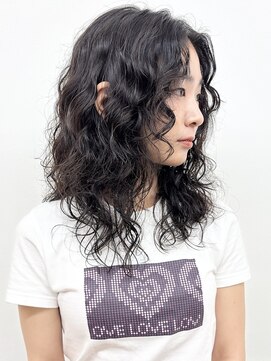 モリオフロムロンドン 松戸店(Morio from London) 【モリオ松戸　石山】黒髪ハードパーマデジタルパーマ前髪無し