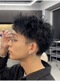 ルーズショートスパイキーショート短髪ツイストルーズパーマ