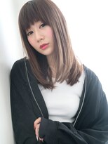 サーガ(saga) 斜めバング×深みベージュ☆ツヤっぽ質感Jラインストレート♪