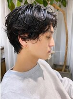 センターパート×お洒落パーマ