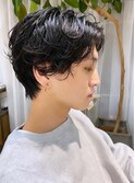 センターパート×お洒落パーマ