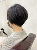 ショートボブ/暗めカラー/デザインカラー/カット