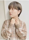 大人かわいいシアーベージュマッシュショートボブ(徳竹)