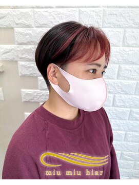 ミウミウヘア(miu miu hair) 刈り上げマッシュショート♪coral pink☆