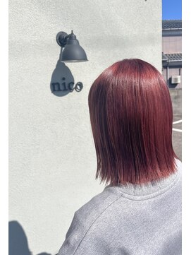 ヘアーコレクトニコ(hair collect nico) 切りっぱなしボブ/ベリーピンク