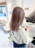 ハイライト 白髪ぼかし ベージュ レイヤーミディ