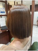明るめブラウン顔回りカットブラウンナチュラルストレート