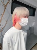 メンズハイトーンカラー/ホワイトベージュインナーピンク/名古屋