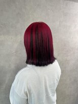 ミューバイケンジ(miu by KENJE)&nbsp;miu&橋本愛海　レッド&ブラックのアンブレラカラー