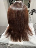 ファッションカラーで白髪カバー。透明感ロング