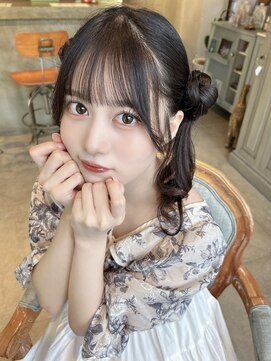 ミミバイカシュカシュ(mimi by cache cache) シースルー前髪クラゲお団子ヘア