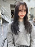 韓国ヘアーハッシュカットレイヤーカットグレージュブリーチ無し