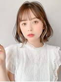 美髪イメチェンワイドバングイヤリングカラー外ハネボブa