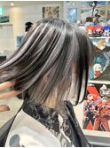 ブラック シルバー アンブレラカラー インナー タッセルボブ