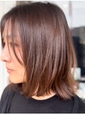 小顔スタイルセミロング