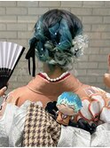 ヒプマイ白膠木簓推しカラー 成人式着付け＆ヘアセット　s110