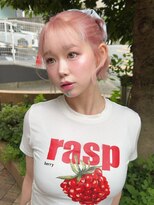ヴィヴィッド オモテサンドウ(ViViD omotesando)&nbsp;シアーピンクカラー ハイトーンカラー 韓国ヘア 顔周りカット