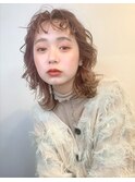 くるくるヘア/ミディアムレイヤー/ウルフ