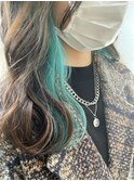 インナーカラー/イヤリングカラー/エメラルドグリーン