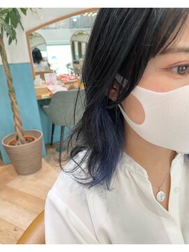 ロンド レグリーズ 立川(Lond leglise) インナーカラーブルーアッシュ