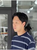 ナチュラル、センターパート